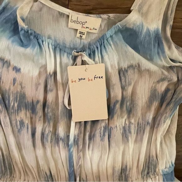 NWT BeBop Tie-Dye Sleeveless Maxi Dress Blue White Tan Size Medium - Picture 10 of 15